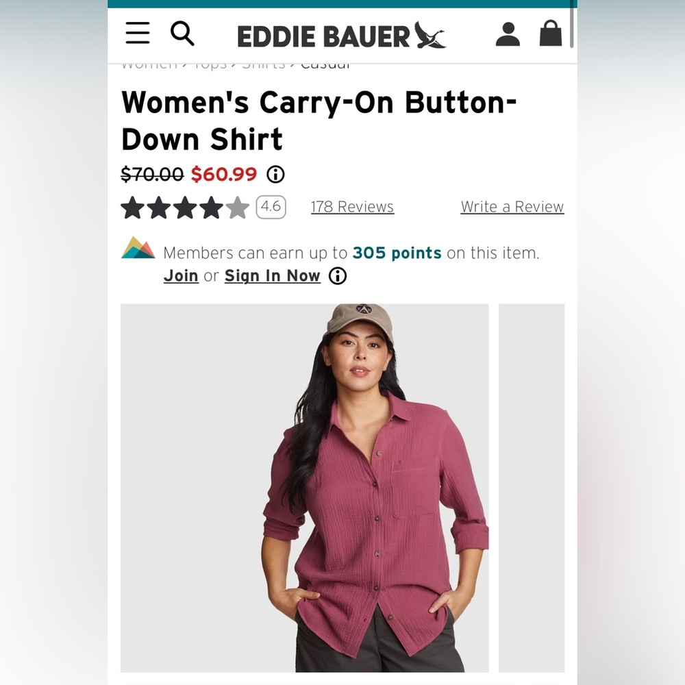 Eddie Bauer Carry-On Button Down